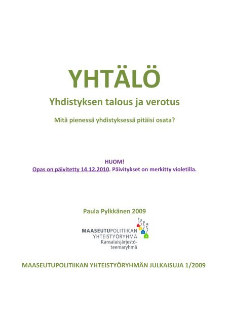 Yhdistyksen talous ja verotus - Nuorisoseurat