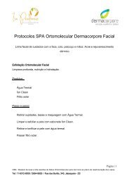 Protocolos SPA Ortomolecular Dermacorpore Facial