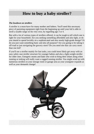 How to buy a baby stroller?