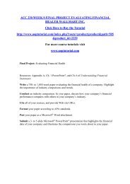 ACC 230 WEEK 9 FINAL PROJECT EVALUATING FINANCIAL HEALTH WALLMART INC/Uoptutorial