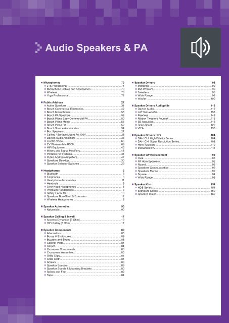 Audio Speakers &amp; PA