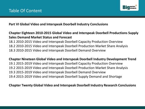 Inter speak Doorbell Industry 2015 Market Research Report