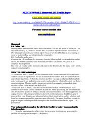 MGMT 570 Week 2 Homework LSI Conflict Paper