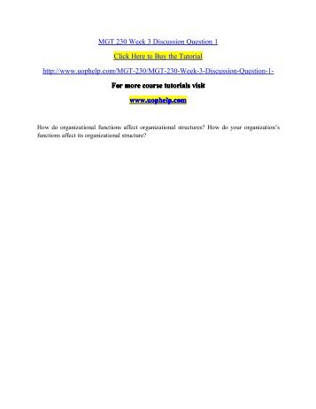 MGT 230 Week 3 Discussion Question 1