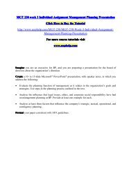 MGT 230 week 3 Individual Assignment Management Planning Presentation