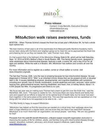 MitoAction walk raises awareness, funds