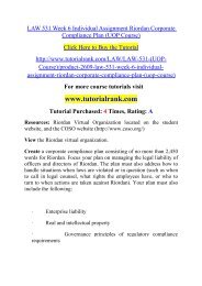 LAW 531 Week 6 Individual Assignment Riordan Corporate Compliance Plan (UOP Course)/TutorialRank