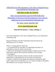 STRAYER LEG 500 Assignment 2 The Value of Digital Privacy in an Information Technology Age(Uop)/TutorialRank