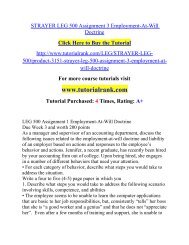 STRAYER LEG 500 Assignment 3 Employment(Uop)/TutorialRank