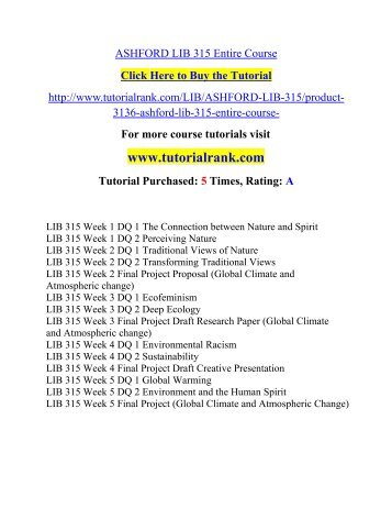 ASHFORD LIB 315 Entire Course/TutorialRank