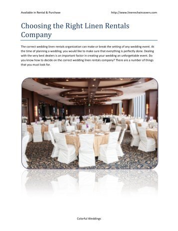 Choosing the Right Linen Rentals Company