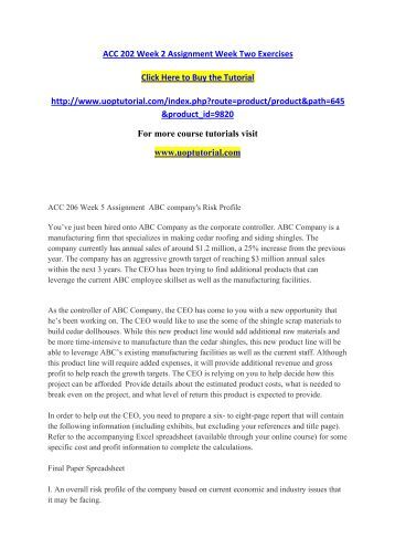 you ve just been hired by abc company as the corporate controller If you need this or another essay you may order it via myessays100@gmailcom you’ve just been hired onto abc company as the corporate controller abc company is a manufacturing firm that specializes in making cedar roofing and siding shingles. you ve just been hired by abc company as the corporate controller If you need this or another essay you may order it via myessays100@gmailcom you’ve just been hired onto abc company as the corporate controller abc company is a manufacturing firm that specializes in making cedar roofing and siding shingles.