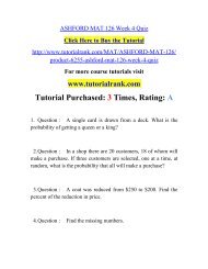 TASHFORD MAT 126 Week 4 Quiz Course(Uop)/TutorialRAnk