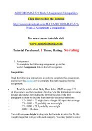 ASHFORD MAT 221 Week 2 Assignment 2 Inequalities Course(Uop)/TutorialRank