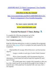 ASHFORD MAT 221 Week 3 Assignment 3 Two Course(Uop)TutorialRank