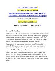MAT 540 Week 6 Final Paper Course(Uop)/TutorialRank