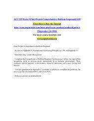 ACC 225 Week 9 Final Project Comprehensive Problem Perpetual(UOP)/Uoptutorial