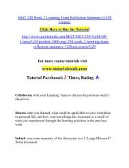 MGT 230 Week 2 Learning Team Reflection Summary Course(Uop)/TutorialRank