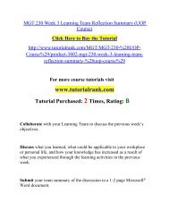 MGT 230 Week 3 Learning Team Reflection Summary Course(Uop)/TutorialRank