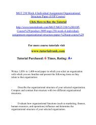 MGT 230 Week 4 Individual Assignment Organizational Structure Paper Course(Uop)/TutorialRank