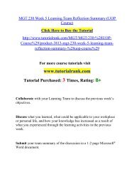 MGT 230 Week 5 Learning Team Reflection Summary course(UOp)/TutorialRank  