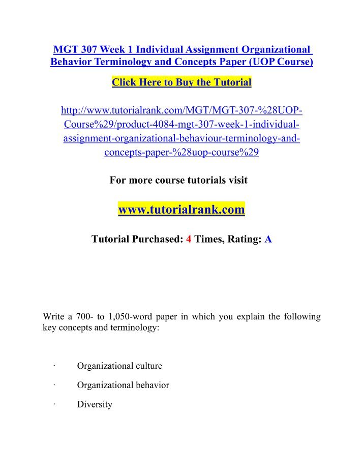 organizational behavior terminology and concepts organizational behavior terminology and concepts