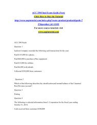 ACC 290 Final Exam Guide (New)/Uoptutorial