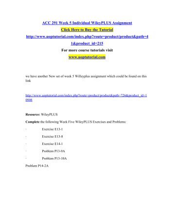 wiley week5 Acc 423 week 5 wileyplus assignment: final examination resource: wileyplus complete the final examination in wileyplus results are auto-graded and sent to your. wiley week5 Acc 423 week 5 wileyplus assignment: final examination resource: wileyplus complete the final examination in wileyplus results are auto-graded and sent to your.