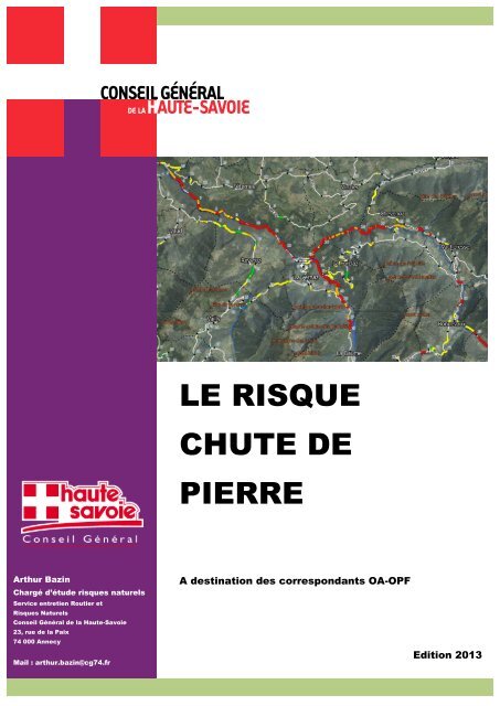 Livret de formation - Le risque de chute de pierre