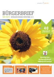 BÜRGERBRIEF Ausgabe 87 - Mai 2015 - Vereinsheft vom Bürgerverein Wüsting e.V.
