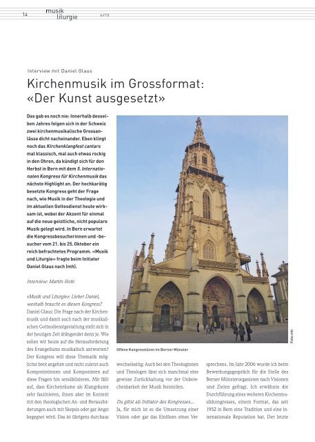 Kirchenmusik im Grossformat: «Der Kunst ausgesetzt»