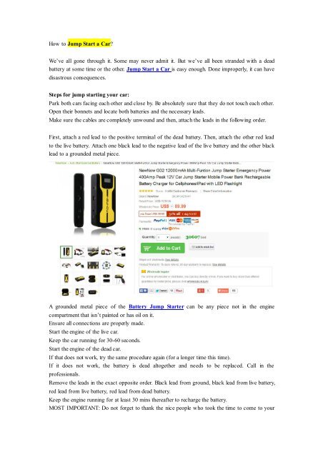 Iso Jump Start Test Pdf How to Jump Start a Car?.pdf