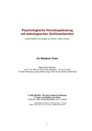 Psychologische Horoskopdeutung mit astrologischen Schlüsselworten