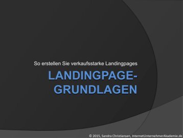 LANDINGPAGE- GRUNDLAGEN