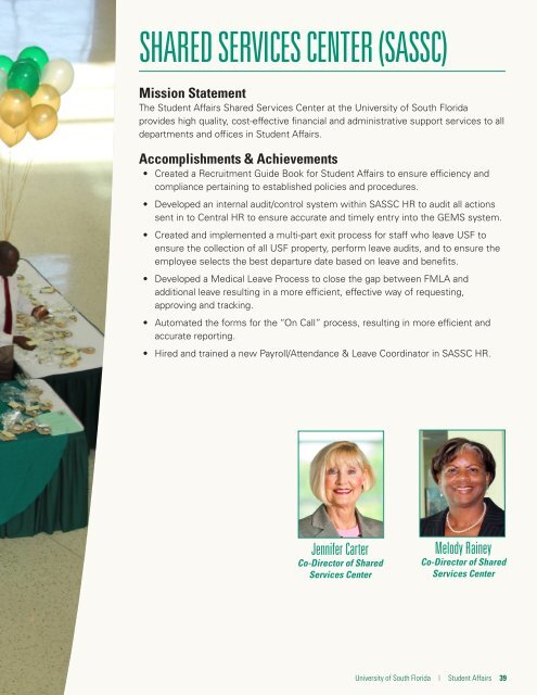 USF Student Affairs Annual Report