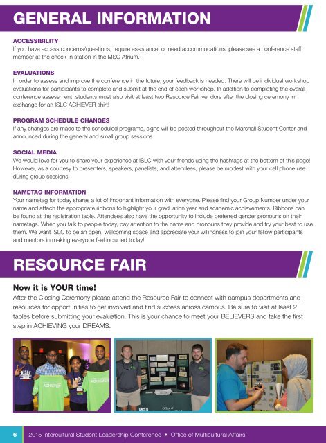 Intercultural Student Leadership Conference Brochure