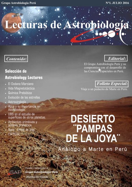 LECTURAS DE ASTROBIOLOGÍA 2015