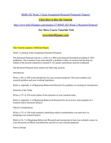 BSHS 382 Week 3 Team Assignment Research/ bshs382paperdotcom 