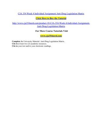 CJA 354 Week 4 Individual Assignment/ cja354nerddotcom 