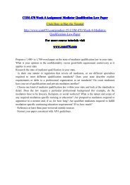 COM 470 Week 4 Assignment Mediator Qualification Law Paper / com470dotcom