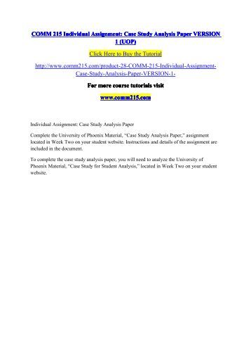 case study for student analysis comm/215 case study for student analysis comm/215