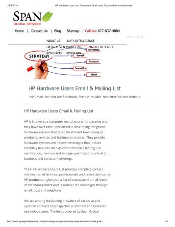 Buy Targeted HP Hardware User Lists from Span Global Services