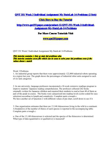 week 3 team paper qnt 351 Qnt 351 week 5, team assignment - analyzing and interpreting data paper this solution has not purchased yet submitted on 07 jul, 2015 07:47:52. week 3 team paper qnt 351 Qnt 351 week 5, team assignment - analyzing and interpreting data paper this solution has not purchased yet submitted on 07 jul, 2015 07:47:52.