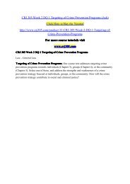 CRJ 305 Week 2 DQ 1 Targeting of Crime Prevention Programs (Ash) / crj305dotcom