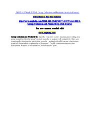 MGT 415 Week 3 DQ 1 Group Cohesion and Productivity (Ash Course)