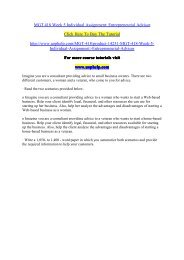 MGT 418 Week 5 Individual Assignment Entrepreneurial Advisor
