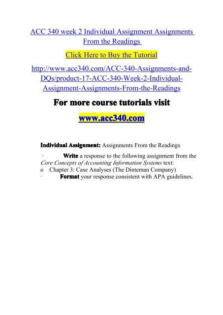 ACC 340 week 2 Individual Assignment-acc340dotcom