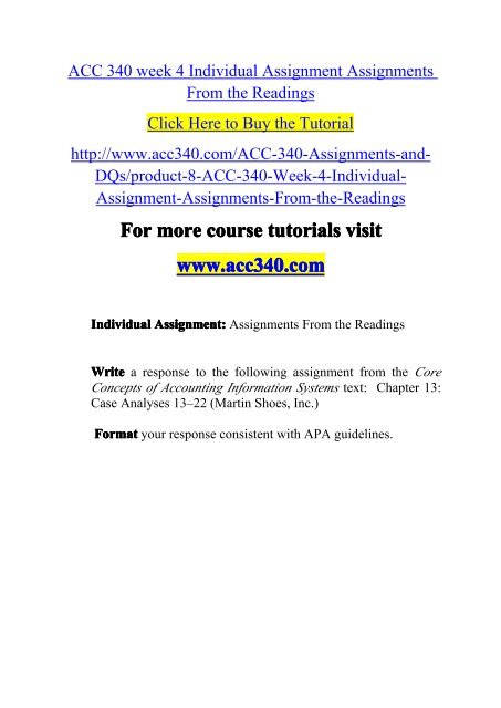 ACC 340 week 4 Individual Assignment-acc340dotcom