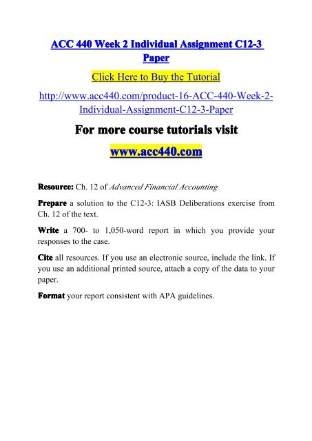 ACC 440 Week 2 Individual Assignment -acc440dotcom