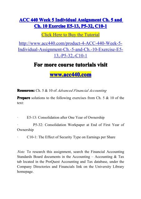 ACC 440 Week 5 Individual Assignment -acc440dotcom